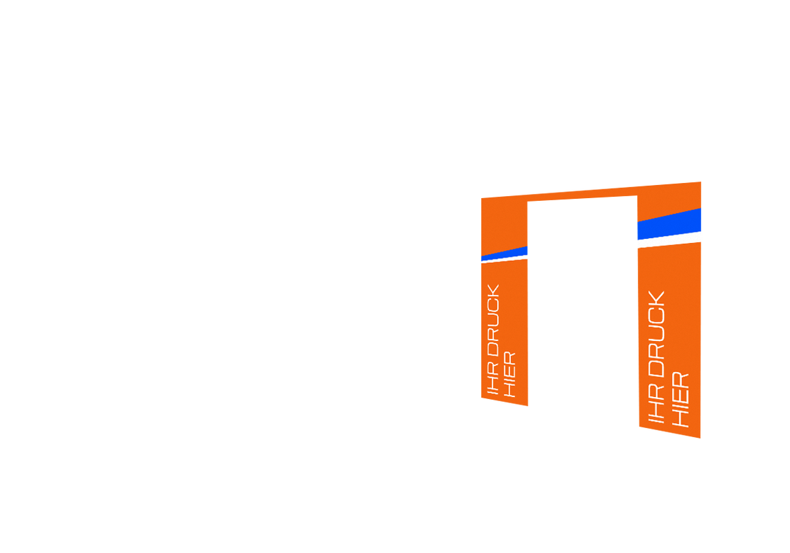 Rechte Seitenwand bedruckt mit Tür für Stormtent 3x4,5 m Orange in 320g/m²