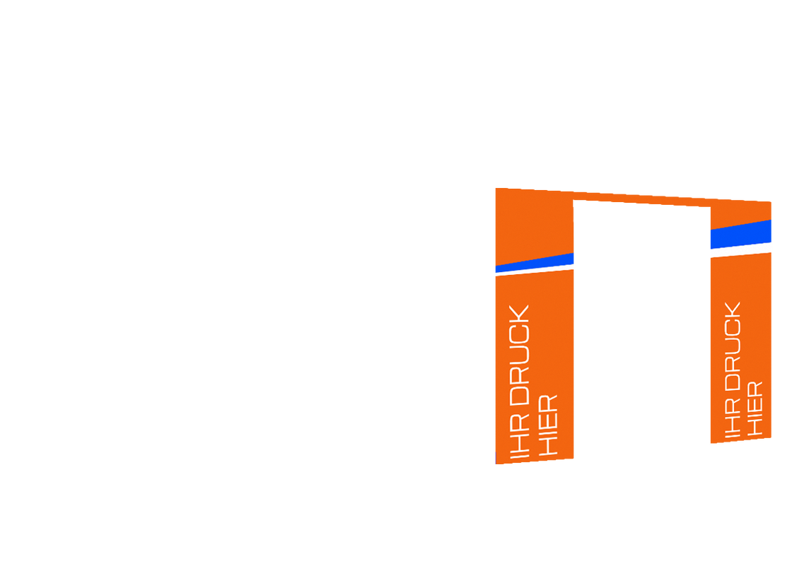 Zweite vordere Seitenwand bedruckt mit Tür für Stormtent 3x6 m Orange in 320g/m²