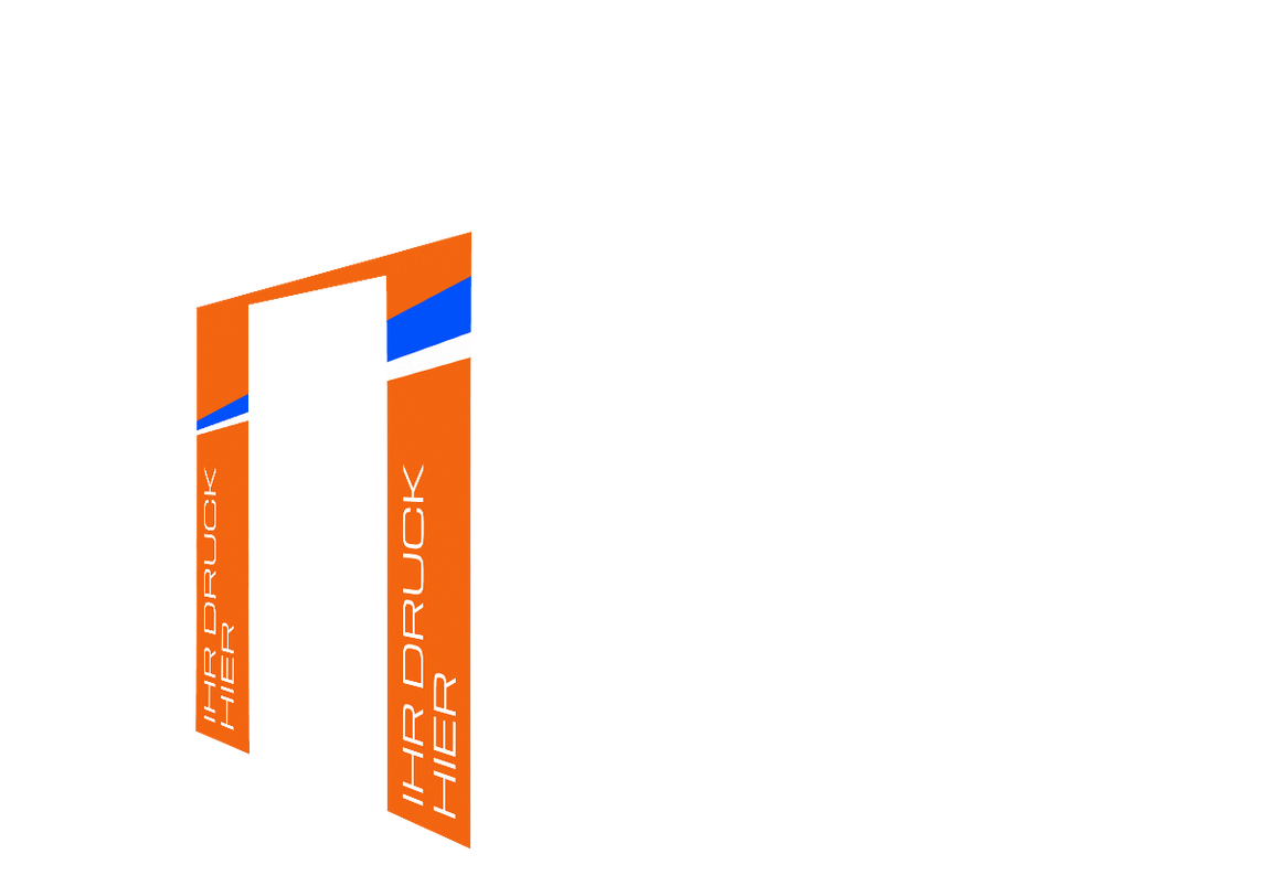 Linke Seitenwand bedruckt mit Tür für Stormtent 3x3 m Orange in 320g/m²