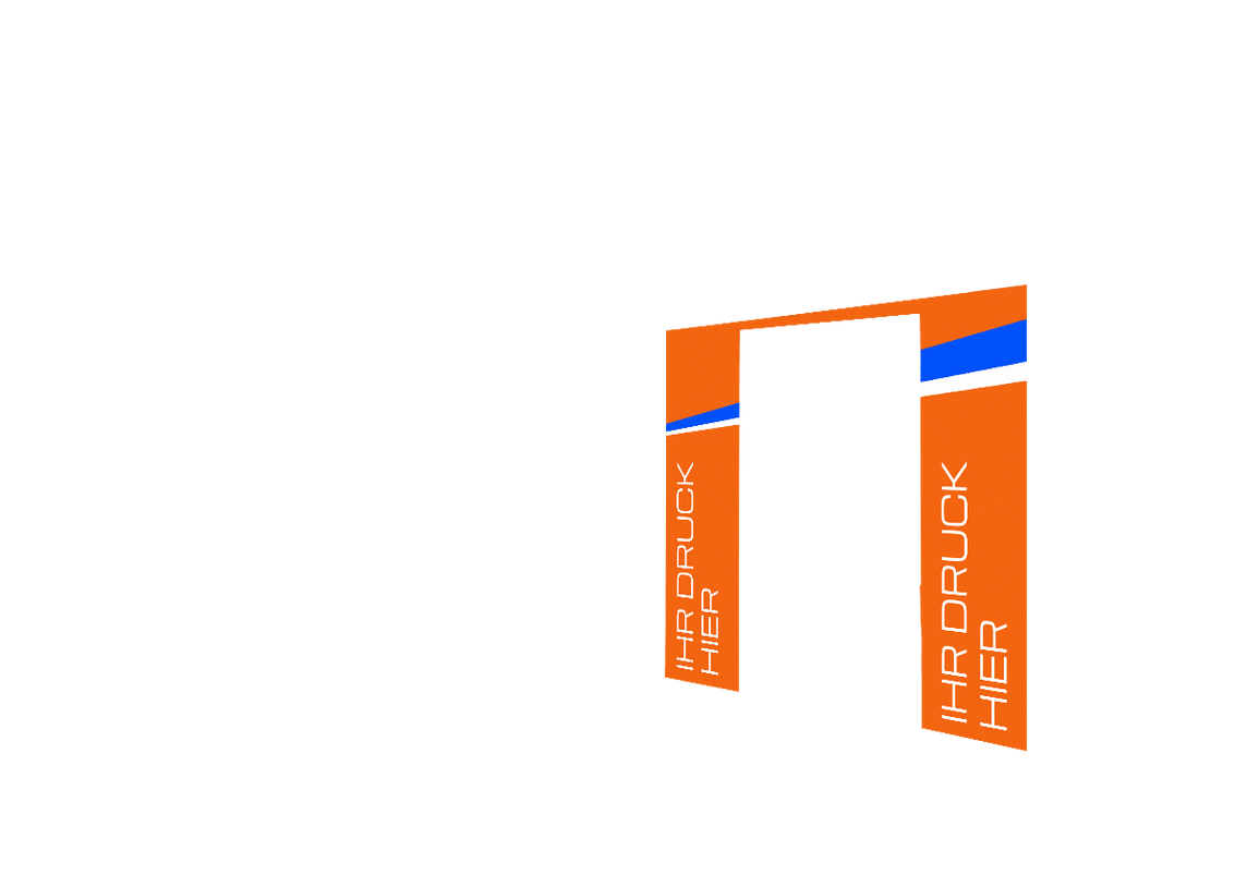 Rechte Seitenwand bedruckt mit Tür für Stormtent 3x3 m Orange in 320g/m²