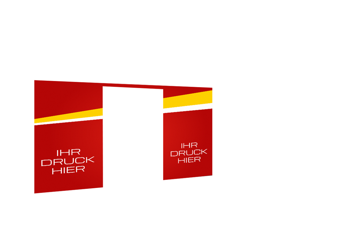 Hintere Seitenwand bedruckt mit Tür für Stormtent 2x3 m Rot in 320g/m²