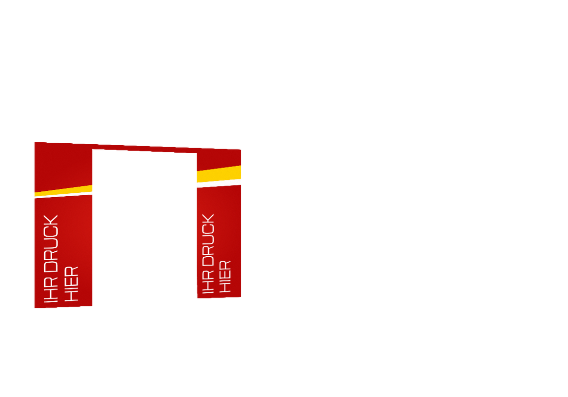 Hintere Seitenwand bedruckt mit Tür für Stormtent 3x6 m Rot in 320g/m²