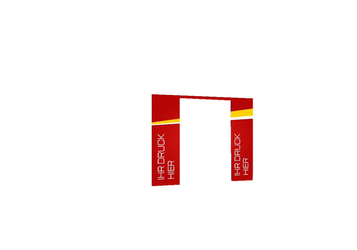 Zweite hintere Seitenwand bedruckt mit Tür für Stormtent 3x6 m Rot in 320g/m²