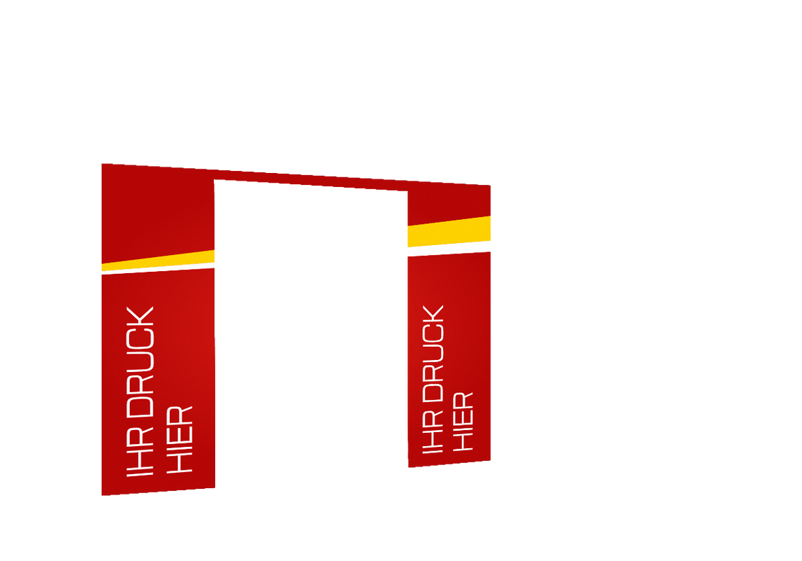 Vordere Seitenwand bedruckt mit Tür für Stormtent 3x6 m Rot in 320g/m²