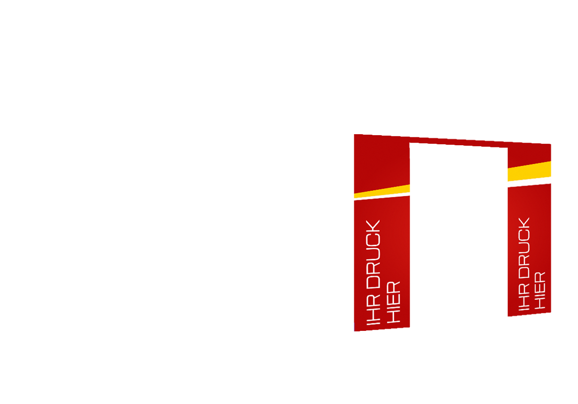 Zweite vordere Seitenwand bedruckt mit Tür für Stormtent 3x6 m Rot in 320g/m²