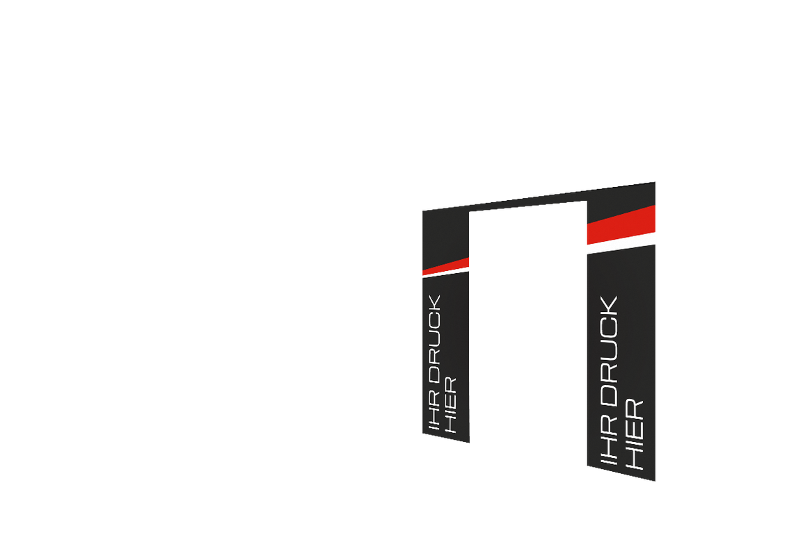 Rechte Seitenwand bedruckt mit Tür für Stormtent 2x2 m Schwarz in 320g/m²