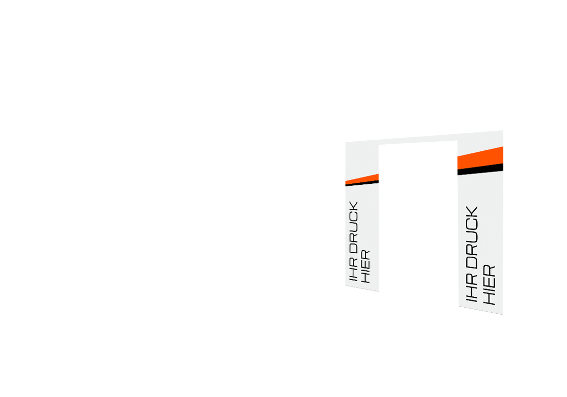Rechte Seitenwand bedruckt mit Tür für Stormtent 2x3 m Weiß in 320g/m²