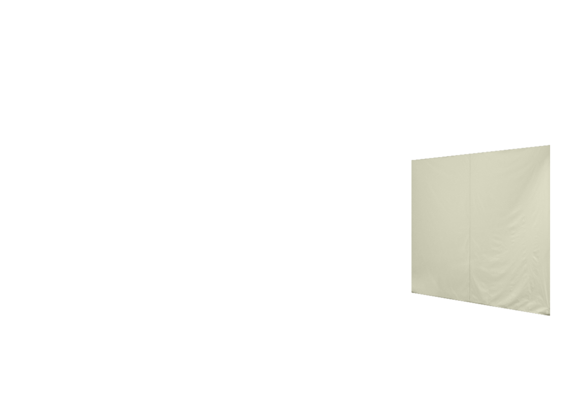 Geschlossene rechte Seitenwand für Stormtent 3x6 m Beige in 320g/m²