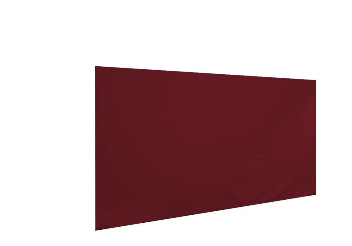 Geschlossene vordere Seitenwand für Stormtent 3x4,5 m Burgund in 320g/m²