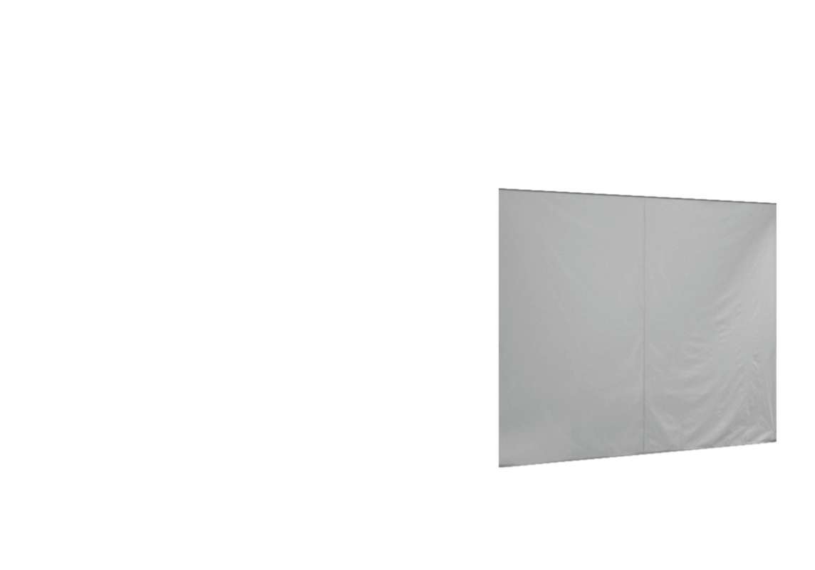 Zweite geschlossene vordere Seitenwand für Stormtent 3x6 m Grau in 320g/m²