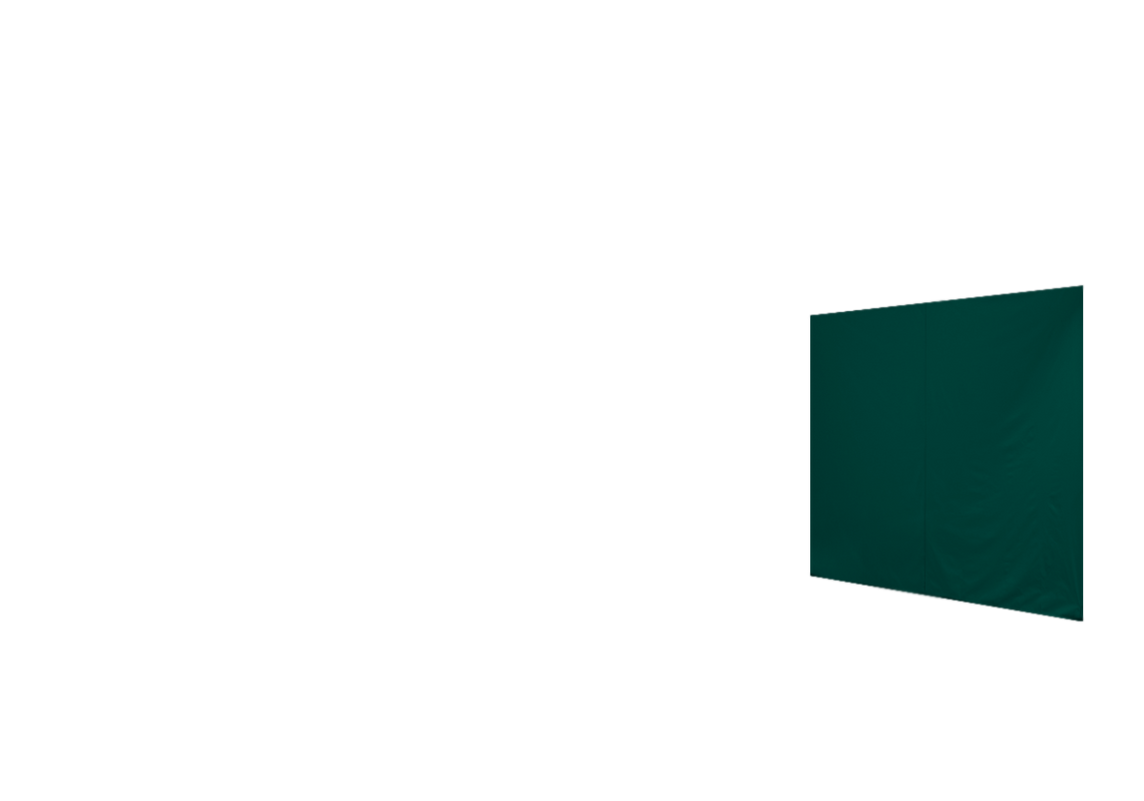 Geschlossene rechte Seitenwand für Stormtent 3x6 m Grün in 320g/m²