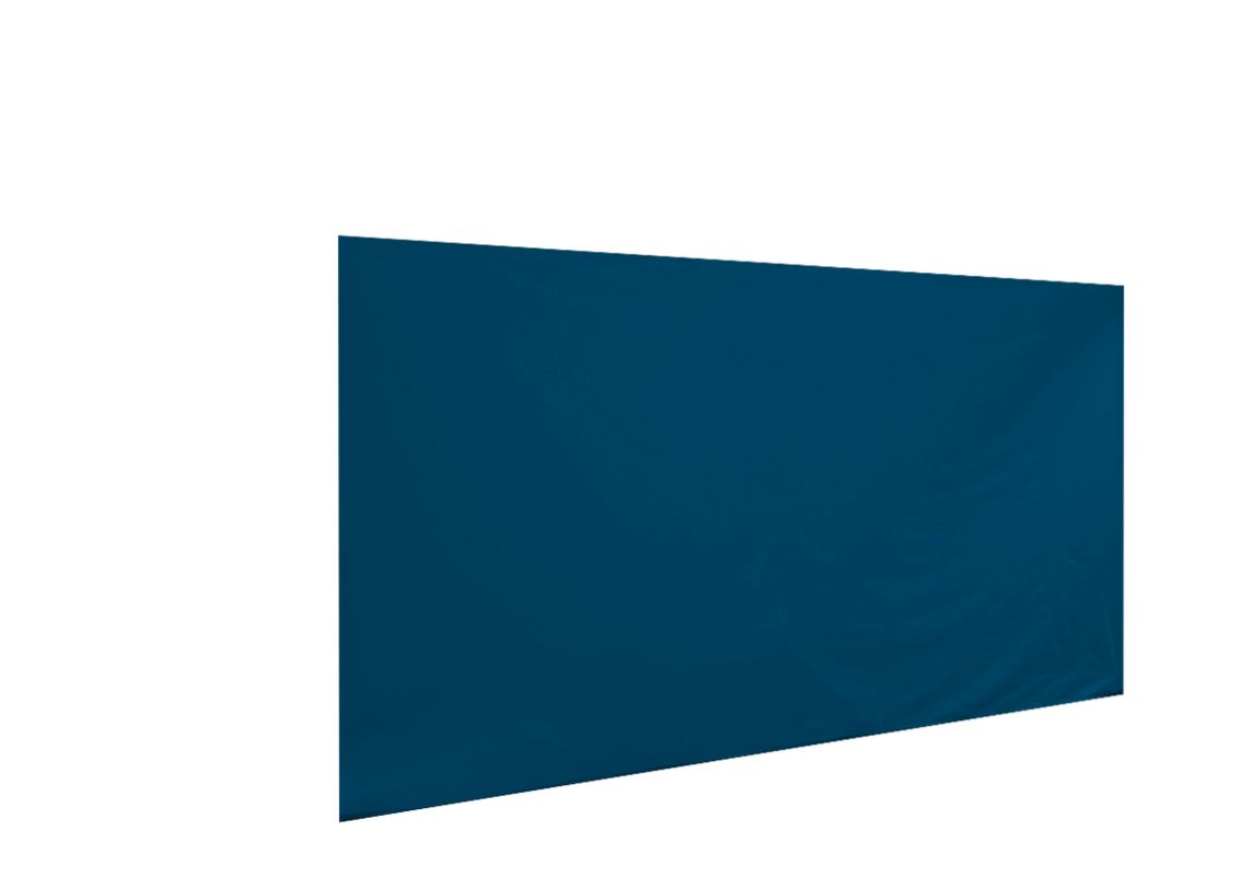 Geschlossene vordere Seitenwand für Stormtent 3x4,5 m Himmelblau in 320g/m²