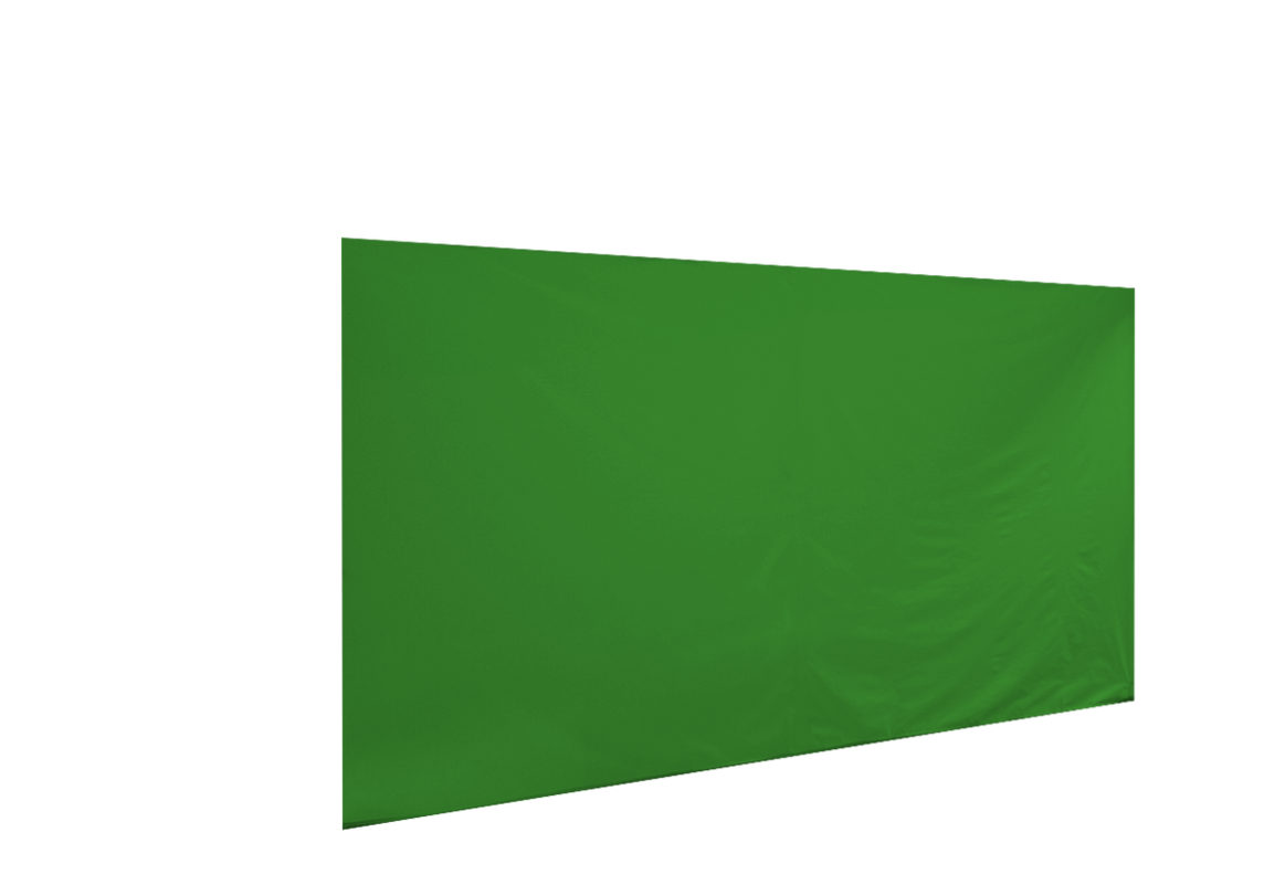 Geschlossene vordere Seitenwand für Stormtent 3x4,5 m Lime in 320g/m²