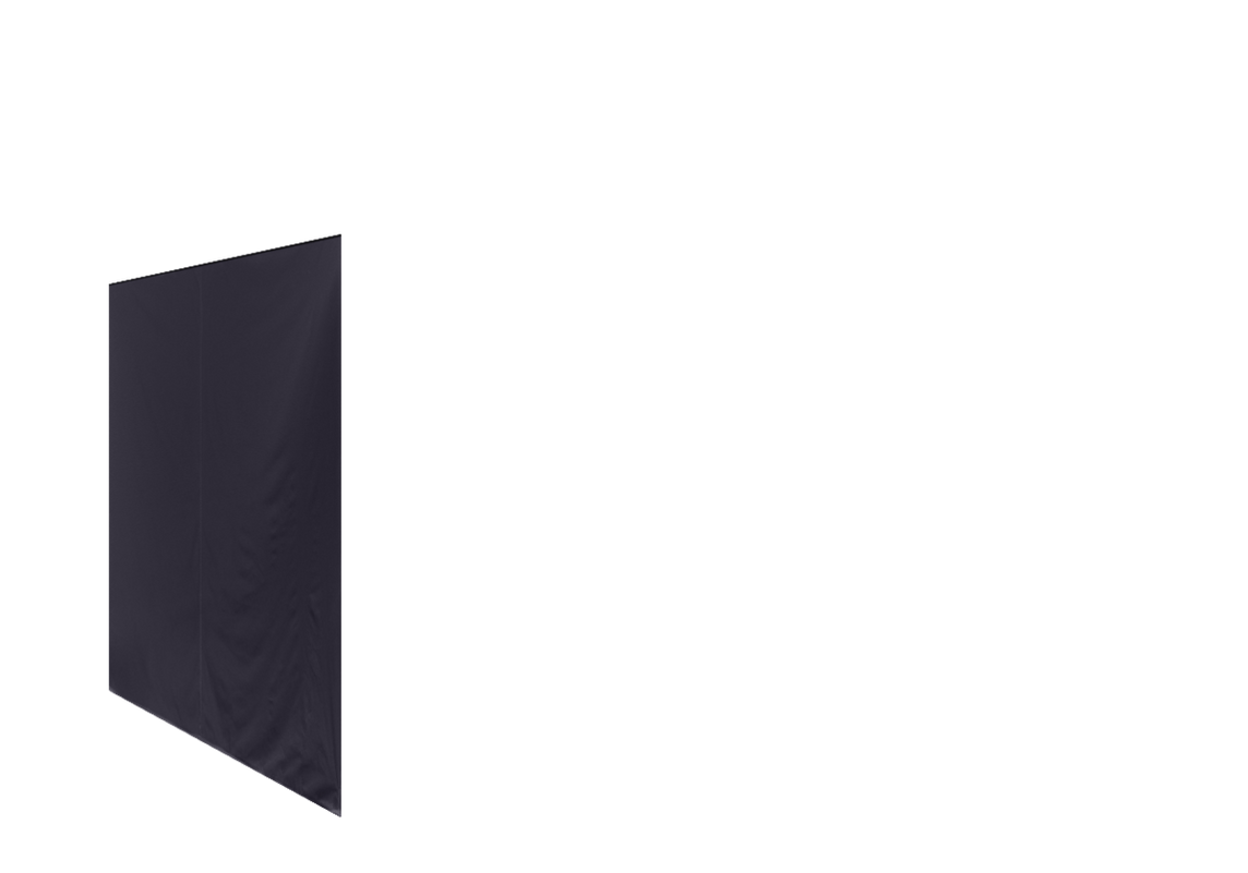 Geschlossene linke Seitenwand für Stormtent 3x4,5 m Navy in 320g/m²