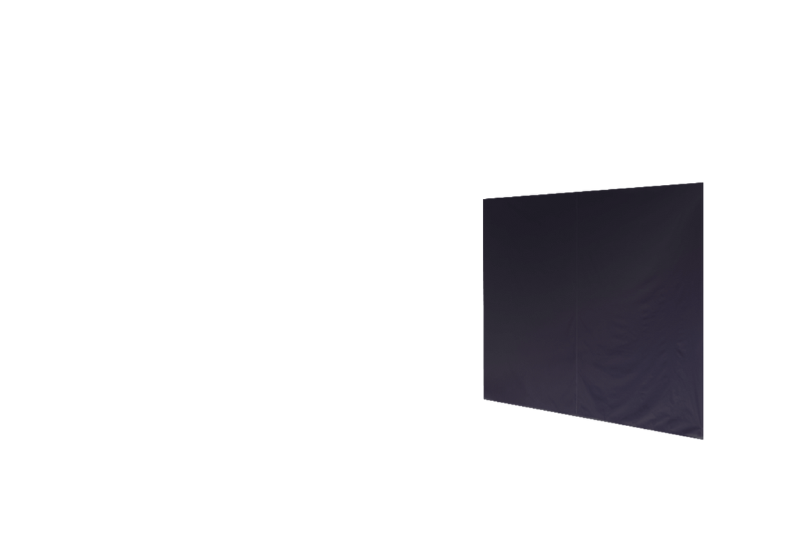 Geschlossene rechte Seitenwand für Stormtent 3x4,5 m Navy in 320g/m²