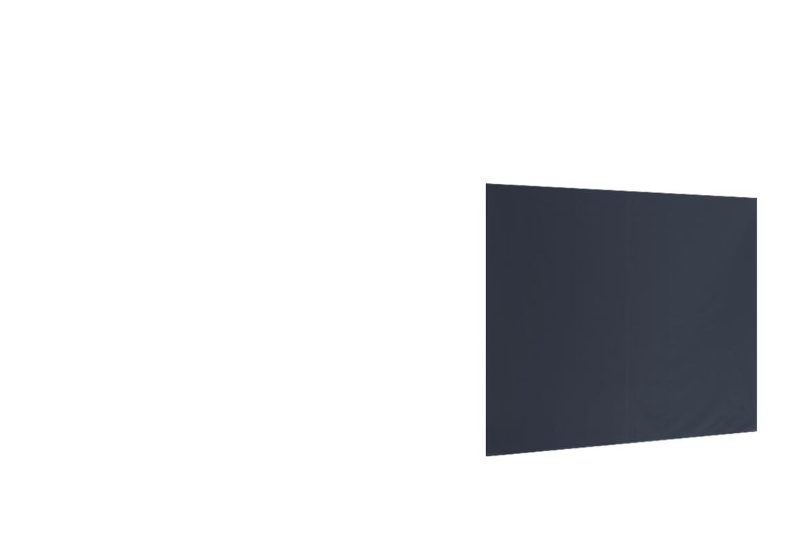 Zweite geschlossene vordere Seitenwand für Stormtent 3x6 m Navy in 320g/m²