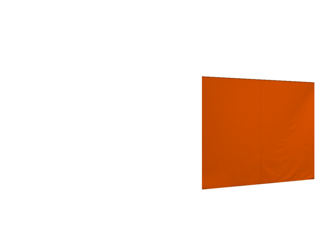 Zweite geschlossene vordere Seitenwand für Stormtent 3x6 m Orange in 320g/m²