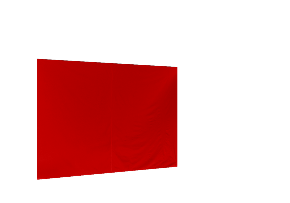 Geschlossene vordere Seitenwand für Stormtent 3x6 m Rot in 320g/m²
