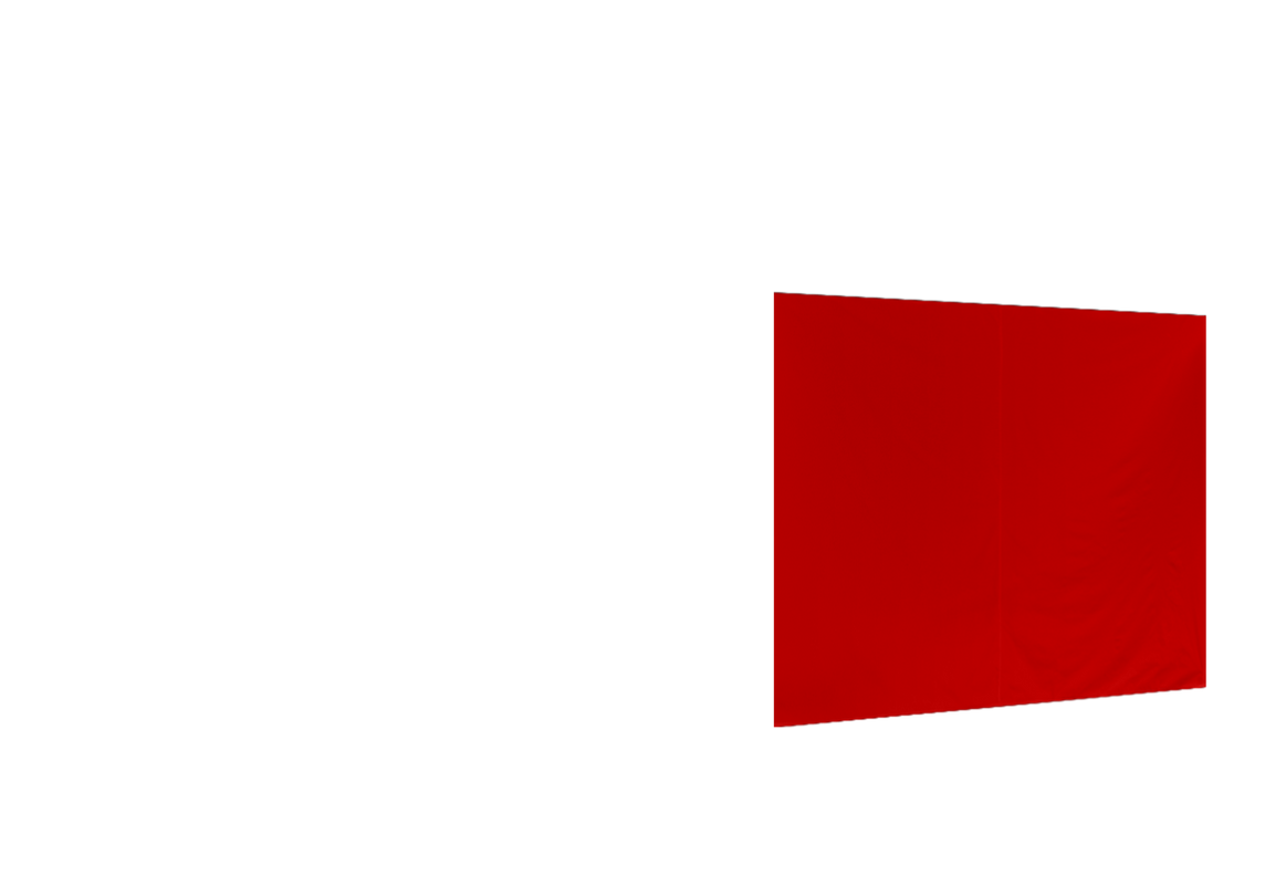 Zweite geschlossene vordere Seitenwand für Stormtent 3x6 m Rot in 320g/m²