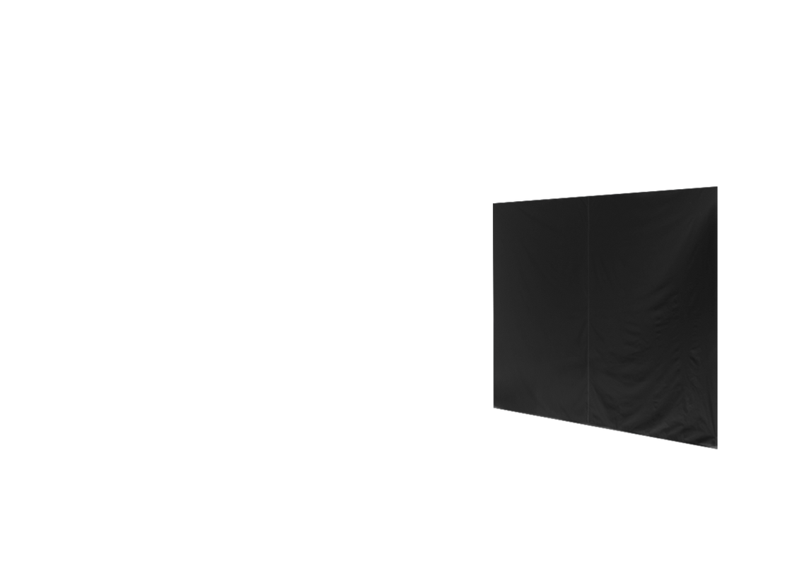 Geschlossene rechte Seitenwand für Stormtent 2x3 m Schwarz in 320g/m²