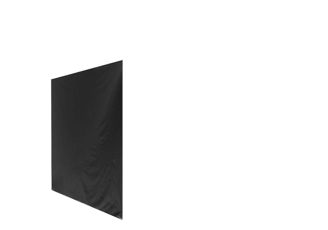 Geschlossene linke Seitenwand für Stormtent 2x2 m Schwarz in 320g/m²
