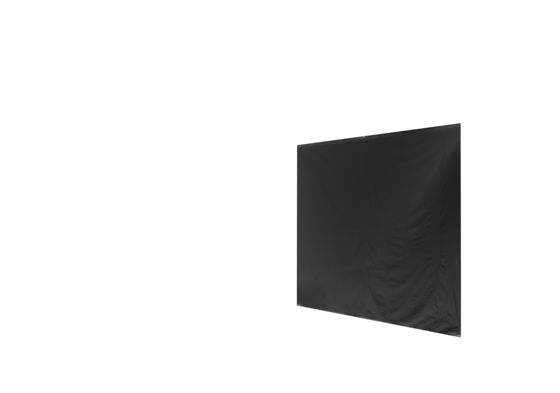Geschlossene rechte Seitenwand für Stormtent 2x2 m Schwarz in 320g/m²