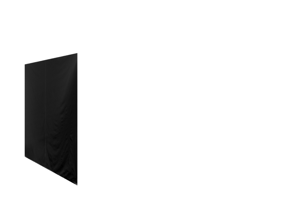 Geschlossene linke Seitenwand für Stormtent 3x4,5 m Schwarz in 320g/m²