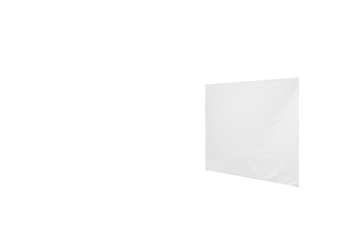 Geschlossene rechte Seitenwand für Stormtent 3x4,5 m Weiß in 320g/m²