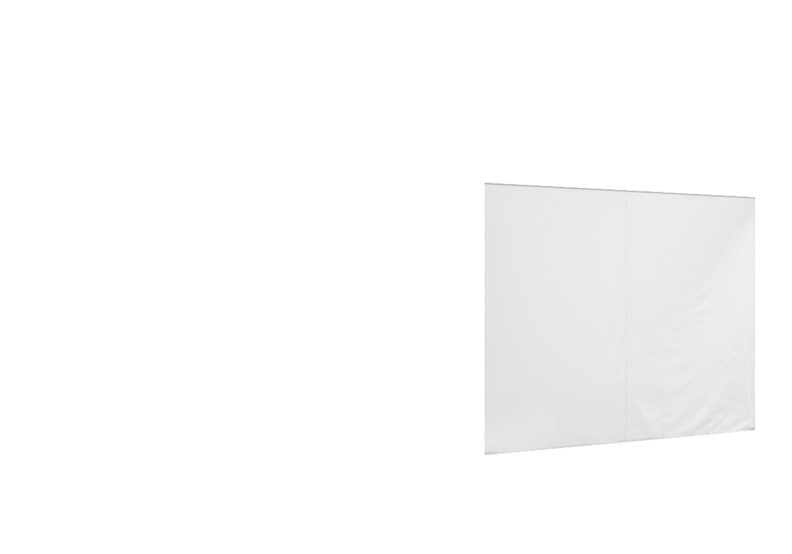 Zweite geschlossene vordere Seitenwand für Stormtent 3x6 m Weiß in 320g/m²