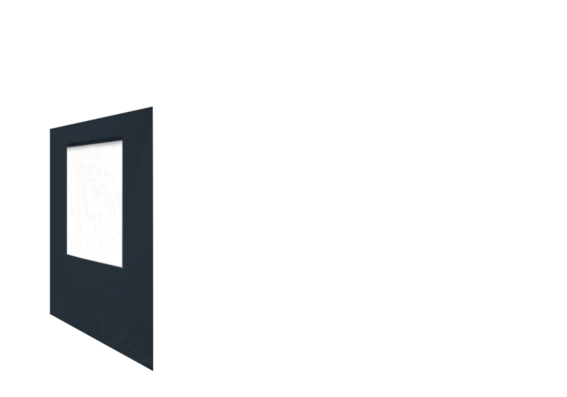 Linke Seitenwand mit Fenster für Stormtent 3x4,5 m Anthrazit in 320g/m²