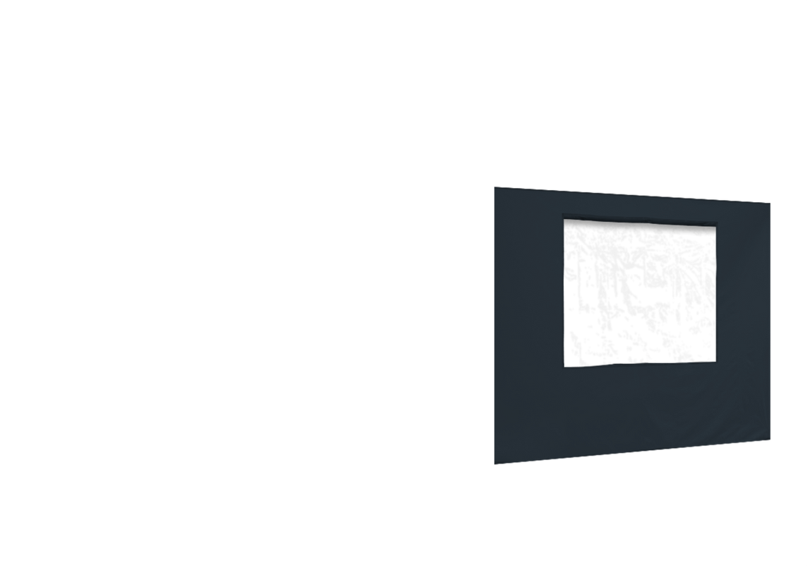 Zweite vordere Seitenwand mit Fenster für Stormtent 3x6 m Anthrazit in 320g/m²