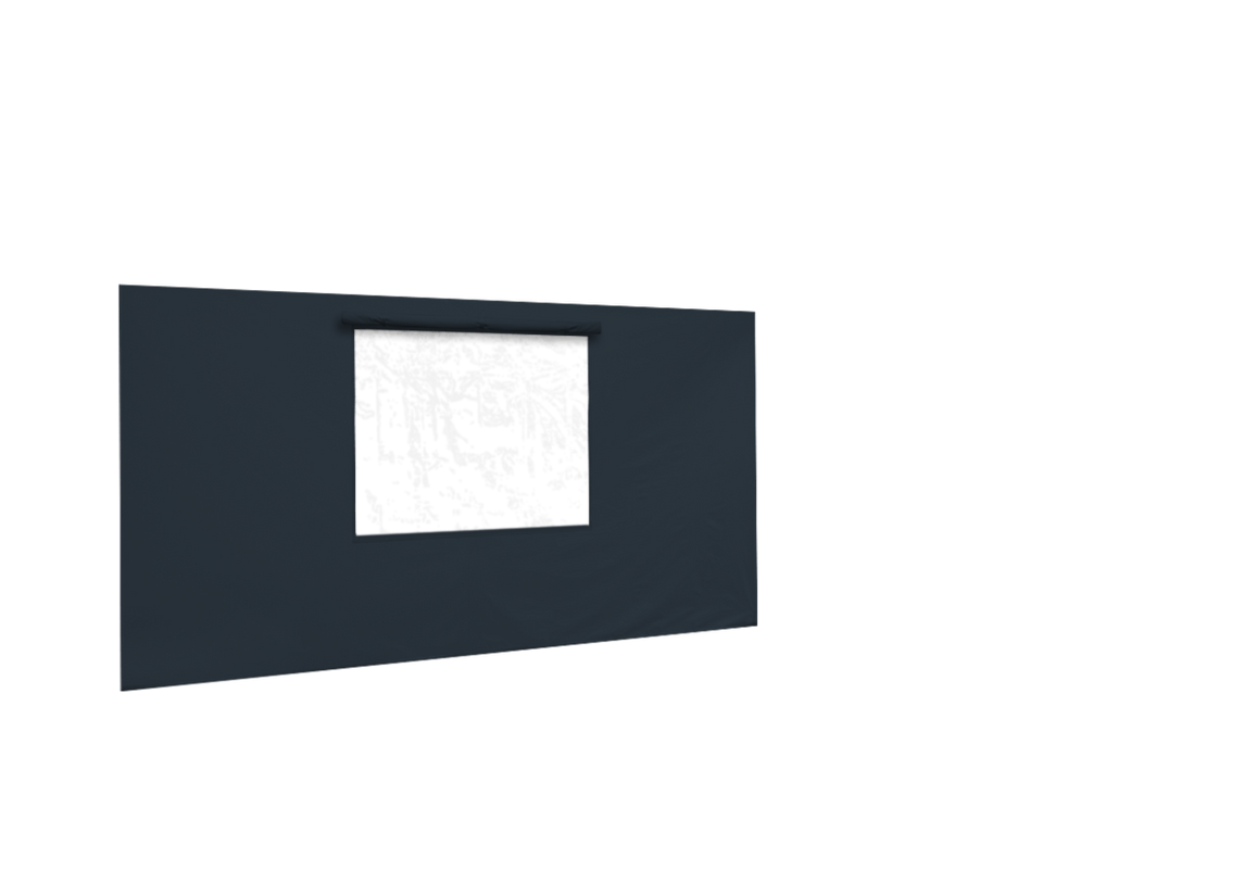 Hintere Seitenwand mit Fenster für Stormtent 3x4,5 m Anthrazit in 320g/m²