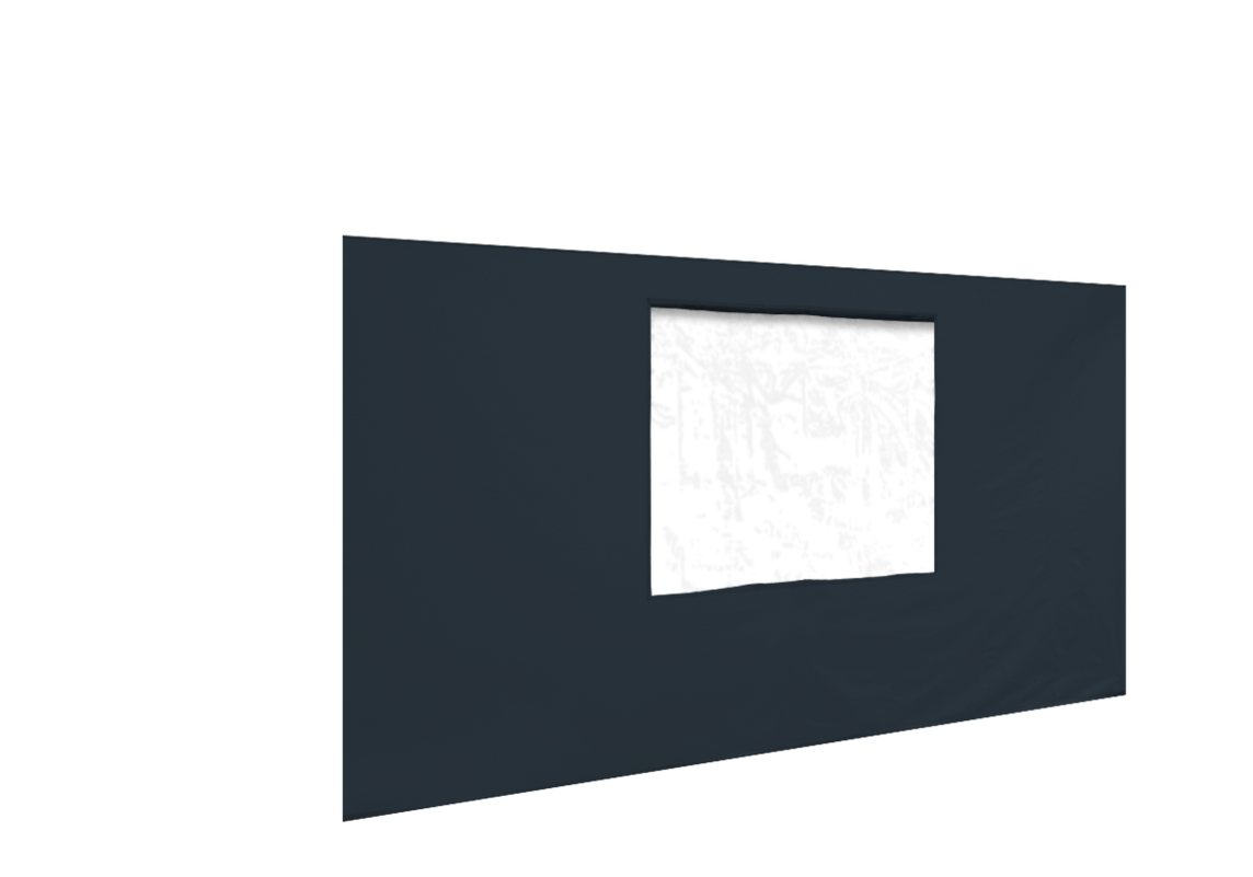 Vordere Seitenwand mit Fenster für Stormtent 3x4,5 m Anthrazit in 320g/m²