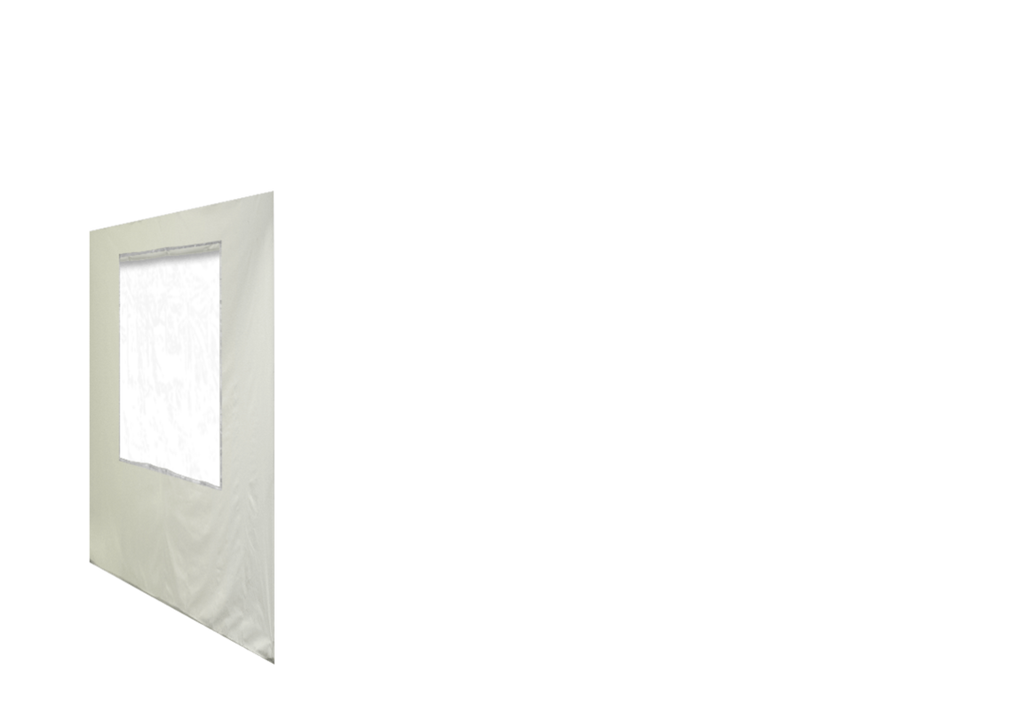 Linke Seitenwand mit Fenster für Stormtent 2x3 m Beige in 320g/m²