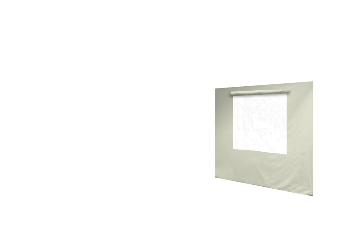 Rechte Seitenwand mit Fenster für Stormtent 2x3 m Beige in 320g/m²