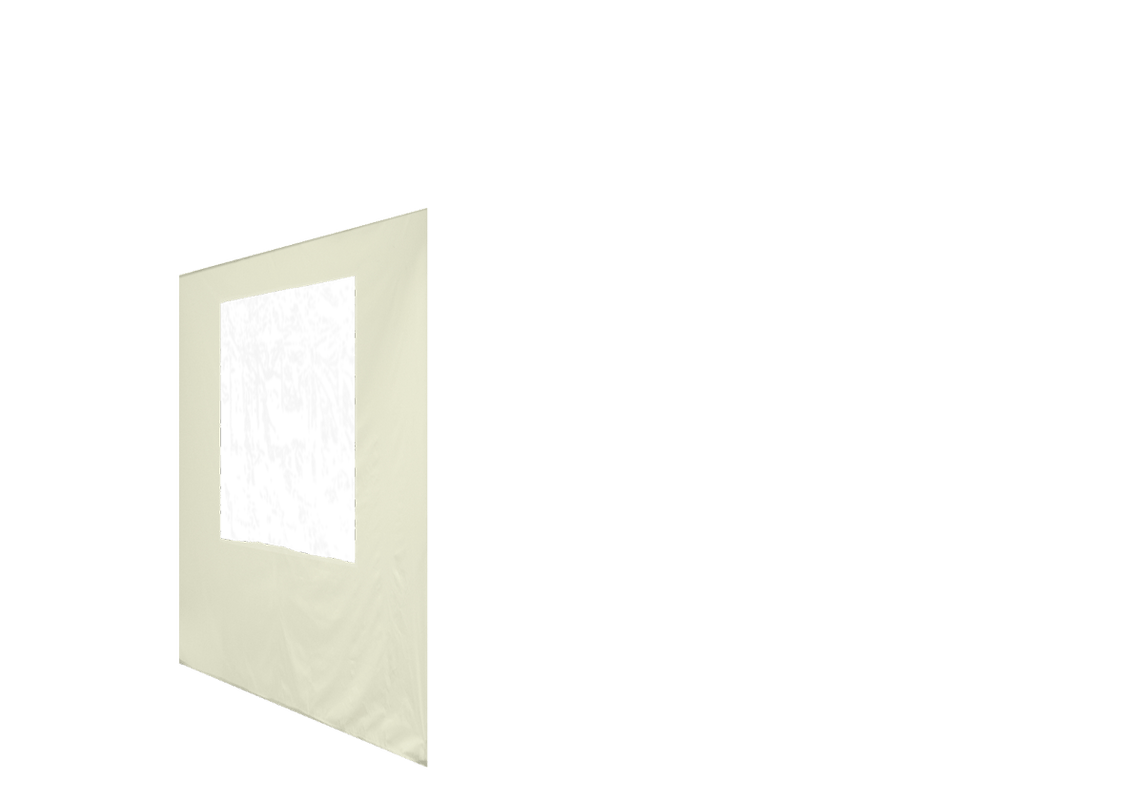 Linke Seitenwand mit Fenster für Stormtent 2x2 m Beige in 320g/m²