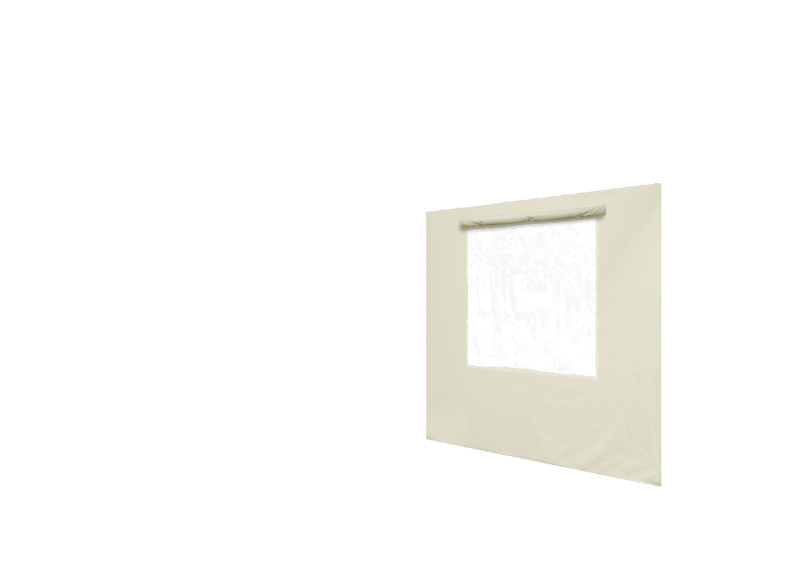 Rechte Seitenwand mit Fenster für Stormtent 2x2 m Beige in 320g/m²