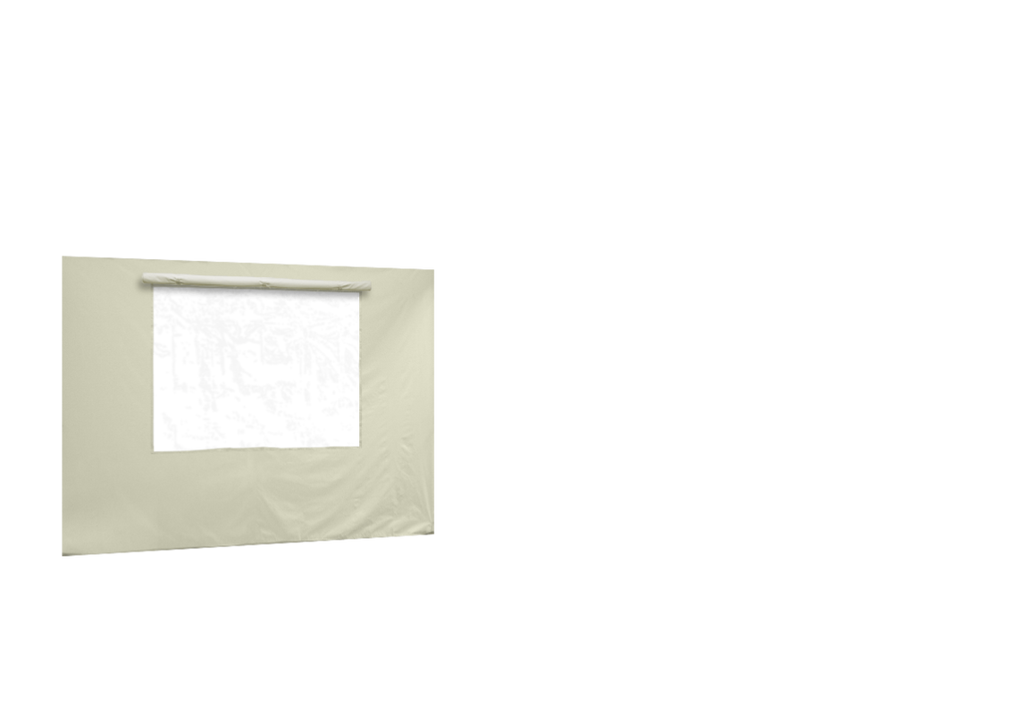 Hintere Seitenwand mit Fenster für Stormtent 3x6 m Beige in 320g/m²