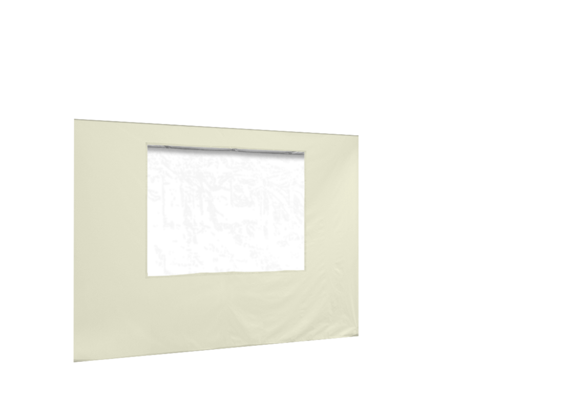 Vordere Seitenwand mit Fenster für Stormtent 3x6 m Beige in 320g/m²