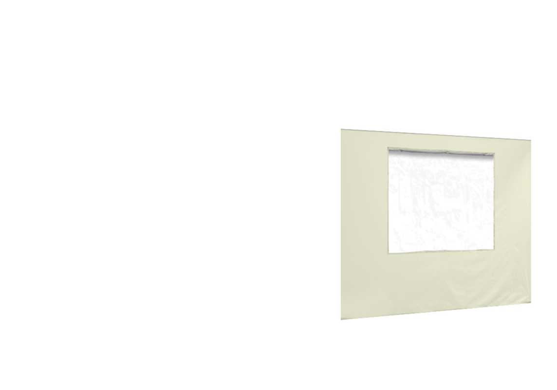 Zweite vordere Seitenwand mit Fenster für Stormtent 3x6 m Beige in 320g/m²