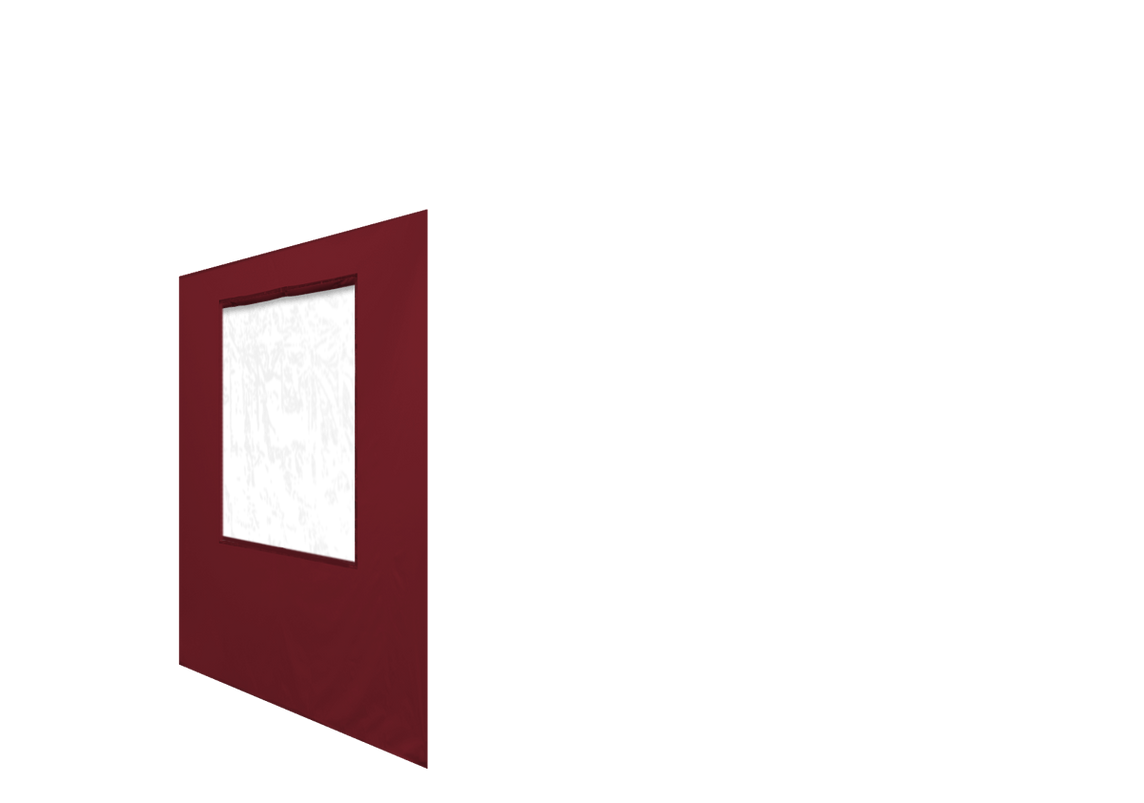 Linke Seitenwand mit Fenster für Stormtent Burgund in 320g/m²