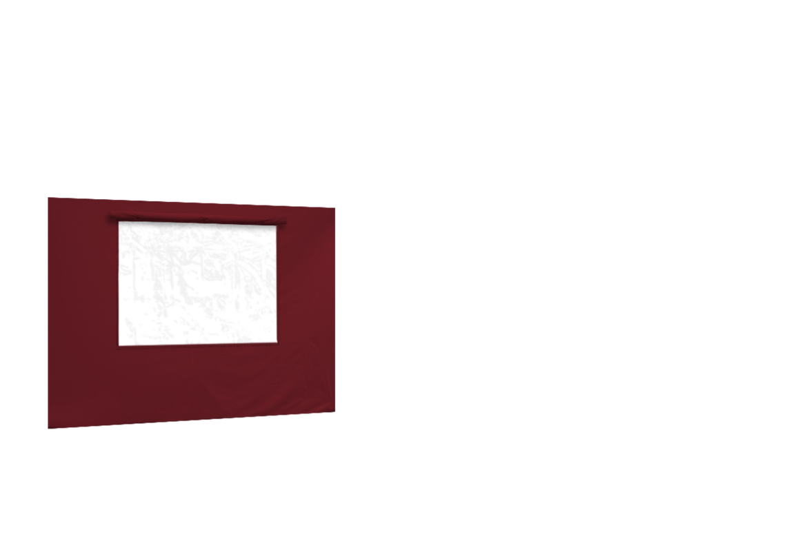 Hintere Seitenwand mit Fenster für Stormtent 3x6 m Burgund in 320g/m²