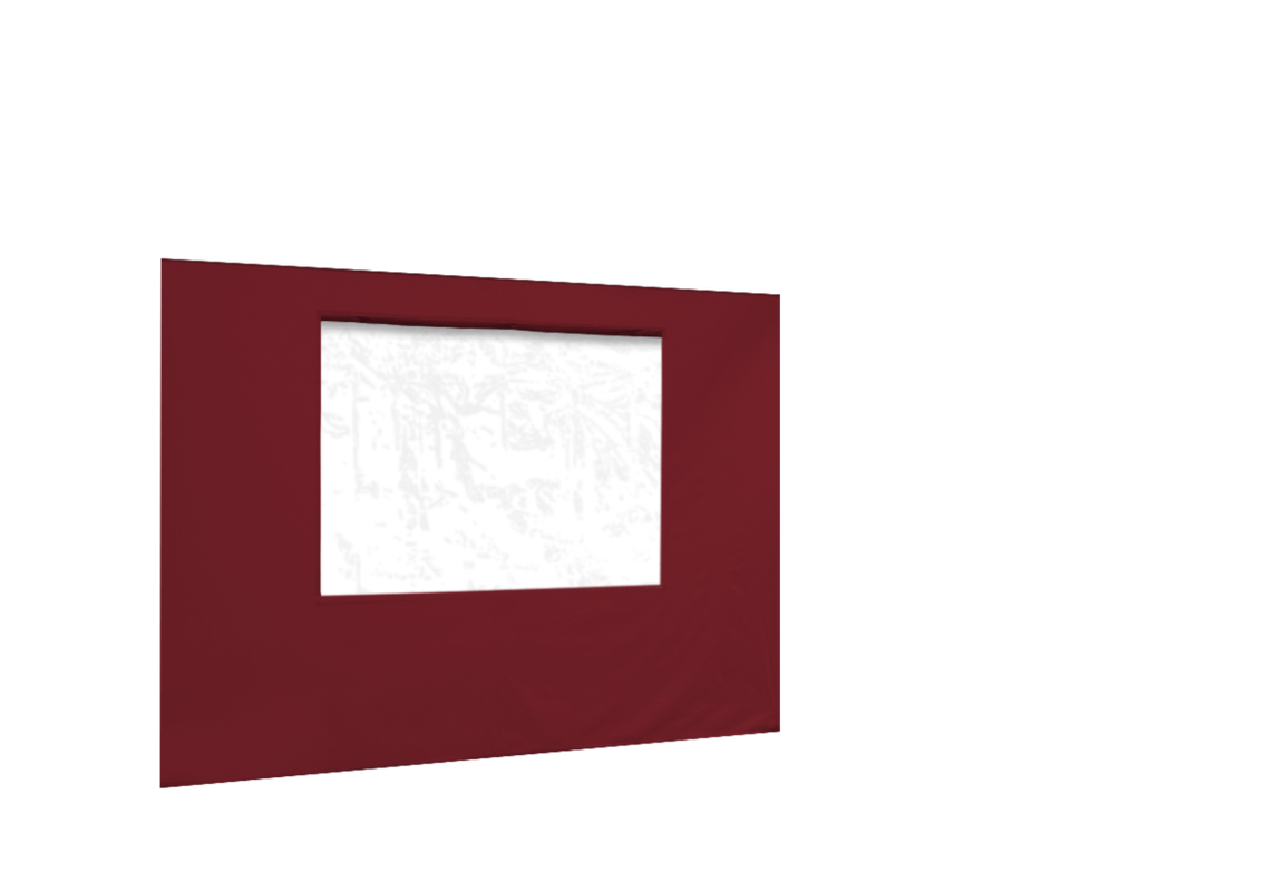 Vordere Seitenwand mit Fenster für Stormtent 3x6 m Burgund in 320g/m²