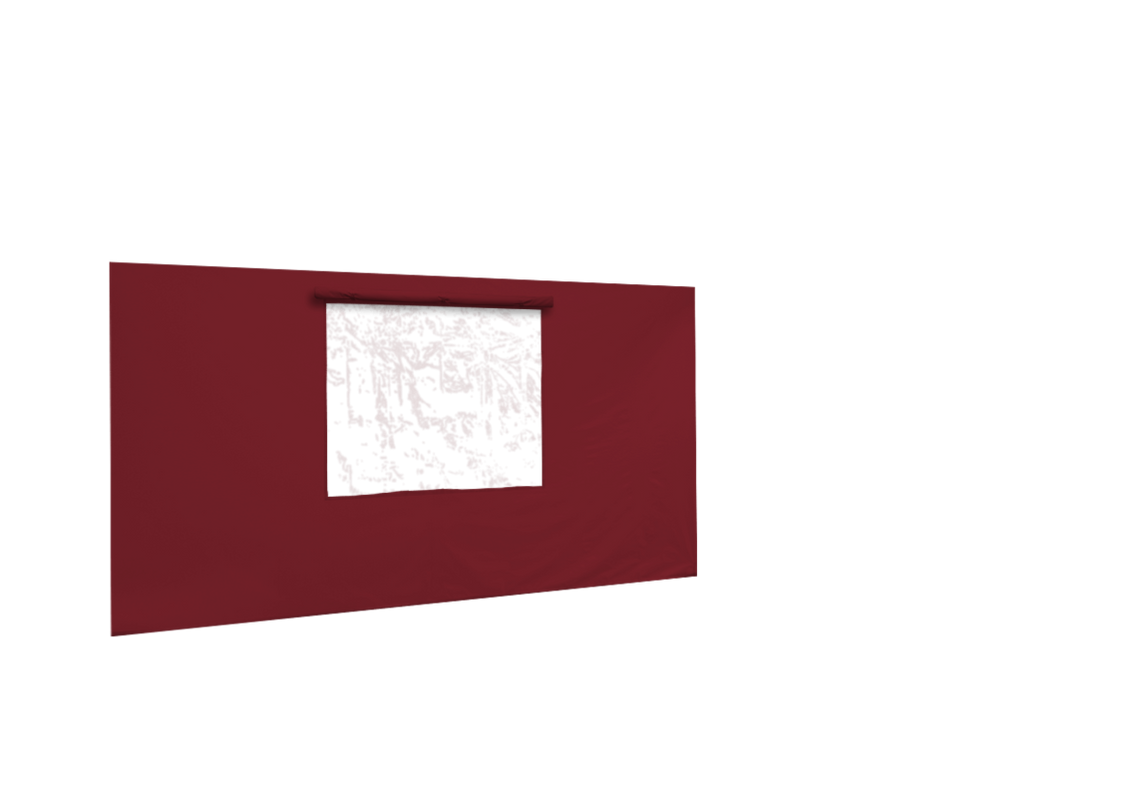 Hintere Seitenwand mit Fenster für Stormtent 3x4,5 m Burgund in 320g/m²