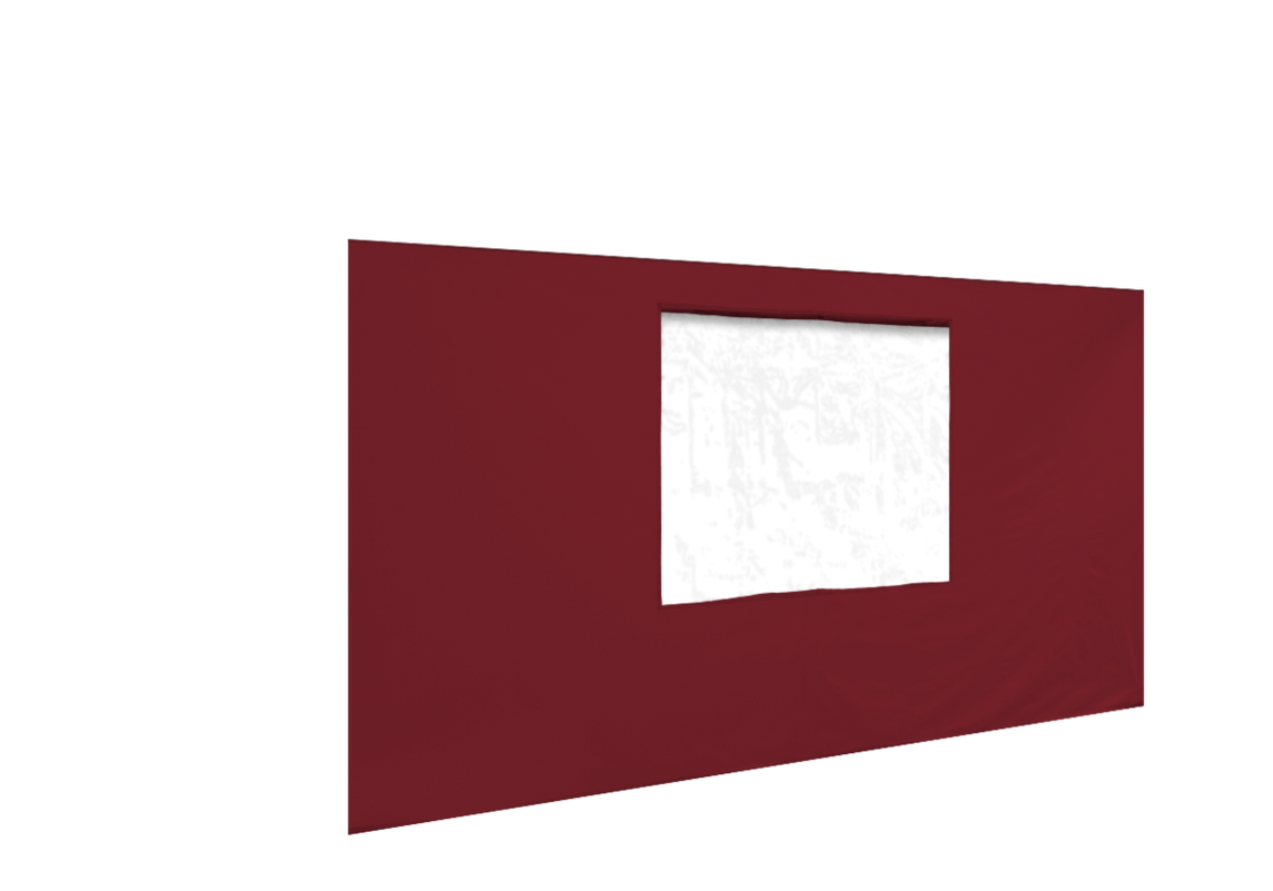 Vordere Seitenwand mit Fenster für Stormtent 3x4,5 m Burgund in 320g/m²