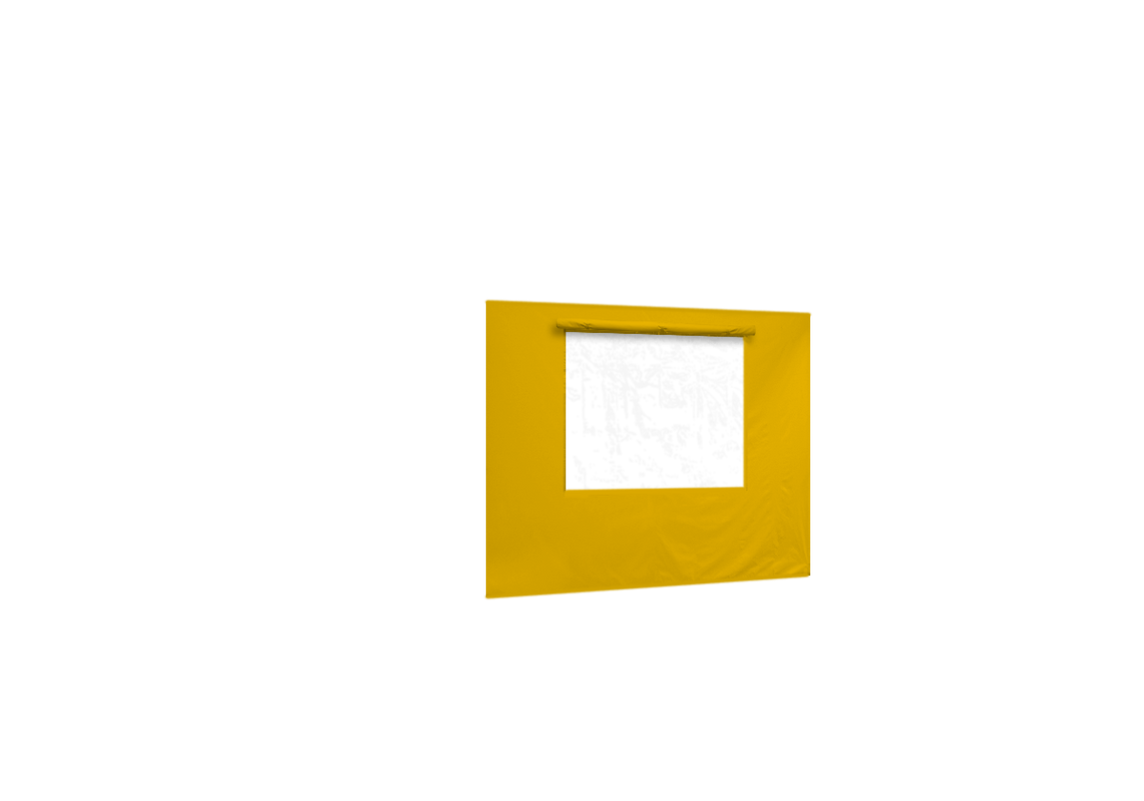 Zweite hintere Seitenwand mit Fenster für Stormtent 3x6 m Gelb in 320g/m²