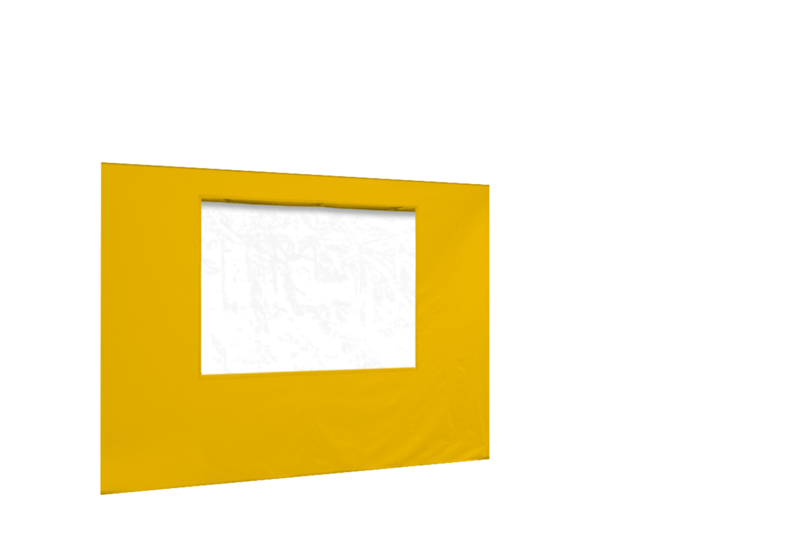 Vordere Seitenwand mit Fenster für Stormtent 3x6 m Gelb in 320g/m²