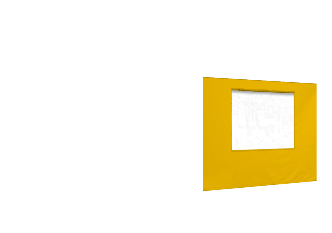 Zweite vordere Seitenwand mit Fenster für Stormtent 3x6 m Gelb in 320g/m²