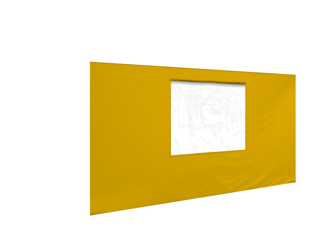Vordere Seitenwand mit Fenster für Stormtent 3x4,5 m Gelb in 320g/m²