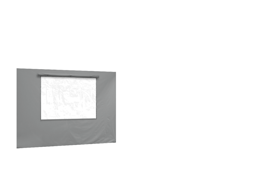Hintere Seitenwand mit Fenster für Stormtent 3x6 m Grau in 320g/m²